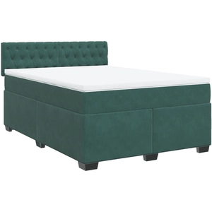 vidaXL Sommier à lattes de lit et matelas Vert foncé 160x200cm Velours
