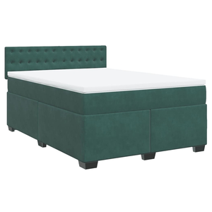 vidaXL Sommier à lattes de lit et matelas Vert foncé 160x200cm Velours pas cher