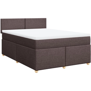 vidaXL Sommier à lattes de lit avec matelas Marron foncé 140x200 cm pas cher