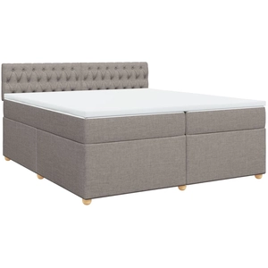 vidaXL Sommier à lattes de lit avec matelas Taupe 120x200 cm Tissu pas cher