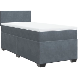 vidaXL Sommier à lattes de lit et matelas Gris foncé 90x200 cm Velours pas cher