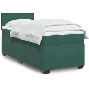 vidaXL Sommier à lattes de lit avec matelas Vert foncé 90x200 cm pas cher