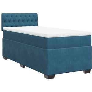 vidaXL Sommier à lattes de lit avec matelas Bleu foncé 90x190 cm pas cher