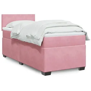 vidaXL Sommier à lattes de lit et matelas Rose 80x200 cm Velours pas cher