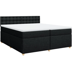 vidaXL Sommier à lattes de lit avec matelas Noir 200x200 cm Tissu pas cher