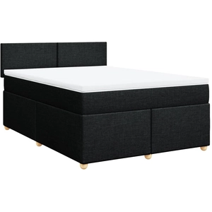 vidaXL Sommier à lattes de lit avec matelas Noir 180x200 cm Tissu pas cher