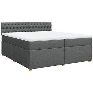 vidaXL Sommier à lattes de lit avec matelas Gris foncé 200x200cm Tissu pas cher
