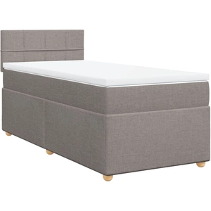 vidaXL Sommier à lattes de lit avec matelas Taupe 180x200 cm Tissu pas cher