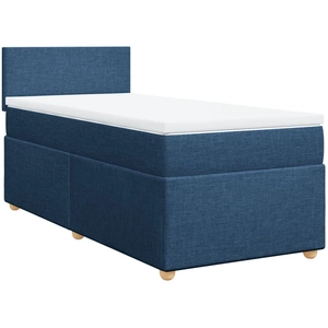 vidaXL Sommier à lattes de lit avec matelas Bleu 180x200 cm Tissu pas cher