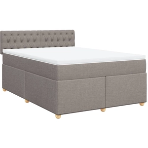 vidaXL Sommier à lattes de lit avec matelas Taupe 180x200 cm Tissu pas cher