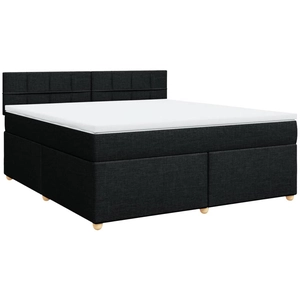vidaXL Sommier à lattes de lit avec matelas Noir 180x200 cm Tissu