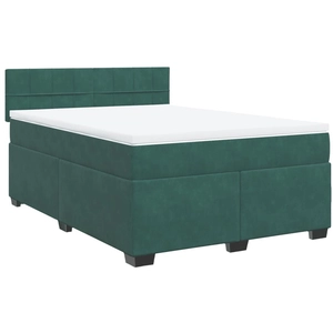 vidaXL Sommier à lattes de lit et matelas Vert foncé 120x200cm Velours pas cher