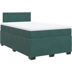 vidaXL Sommier à lattes de lit et matelas Vert foncé 120x200cm Velours pas cher