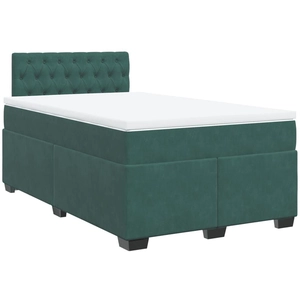 vidaXL Sommier à lattes de lit avec matelas vert foncé 120x190 cm pas cher