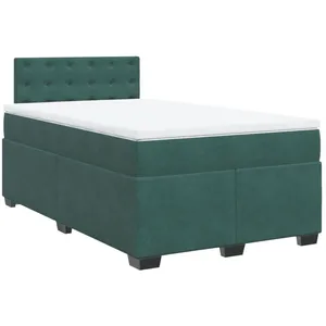 vidaXL Sommier à lattes de lit avec matelas vert foncé 120x190 cm pas cher
