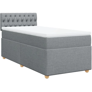 vidaXL Sommier à lattes de lit avec matelas gris clair 80x200 cm tissu pas cher