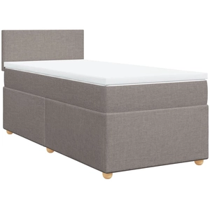 vidaXL Sommier à lattes de lit avec matelas Taupe 90x190 cm Tissu pas cher