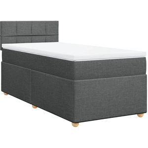 vidaXL Sommier à lattes de lit et matelas Gris foncé 90x190 cm Tissu pas cher