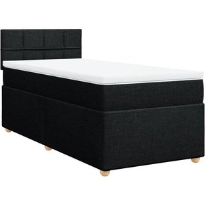 vidaXL Sommier à lattes de lit avec matelas Noir 90x190 cm Tissu pas cher