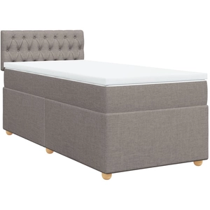 vidaXL Sommier à lattes de lit avec matelas Taupe 90x200 cm Tissu pas cher