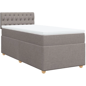 vidaXL Sommier à lattes de lit avec matelas Taupe 80x200 cm Tissu pas cher