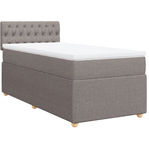 Sommier à lattes de lit avec matelas Taupe 100x200 cm Tissu Vidaxl Taupe pas cher