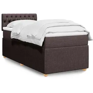 vidaXL Sommier à lattes de lit avec matelas Marron foncé 90x200 cm pas cher