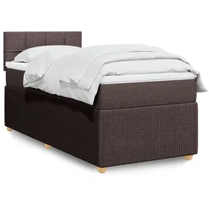 vidaXL Sommier à lattes de lit avec matelas Marron foncé 90x200 cm pas cher