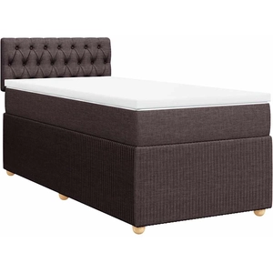 vidaXL Sommier à lattes de lit avec matelas Marron foncé 100x200 cm pas cher