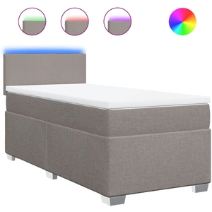 vidaXL Sommier à lattes de lit avec matelas Taupe 90x200 cm Tissu pas cher