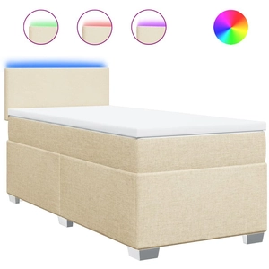 Comparateur de prix : vidaXL Sommier à lattes de lit avec matelas Crème 80x200 cm Tissu