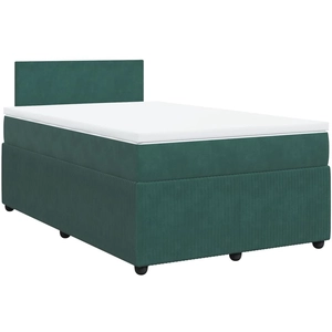 vidaXL Sommier à lattes de lit et matelas Vert foncé 120x200cm Velours pas cher