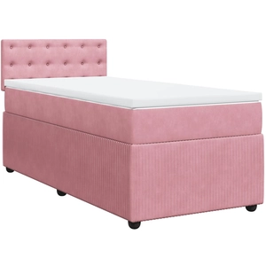vidaXL Sommier à lattes de lit avec matelas Rose 90x200 cm Velours