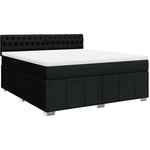 vidaXL Sommier à lattes de lit avec matelas Noir 180x200 cm Tissu pas cher