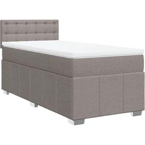 Comparateur de prix : vidaXL Vidaxl Sommier À Lattes De Lit Avec Matelas Taupe 180x200 Cm Tissu
