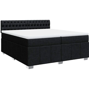 vidaXL Sommier à lattes de lit avec matelas Noir 160x200 cm Tissu pas cher
