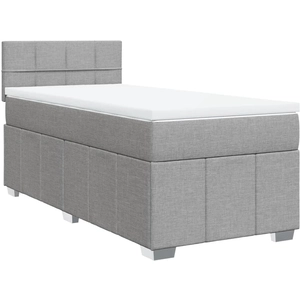 vidaXL Sommier à lattes de lit avec matelas Gris clair 160x200cm Tissu pas cher