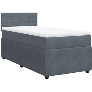 vidaXL Sommier à lattes de lit et matelas Gris foncé 160x200cm Velours pas cher