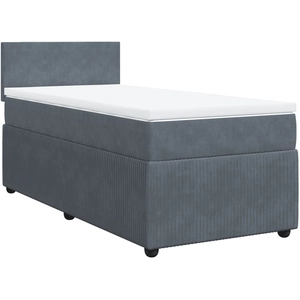 vidaXL Sommier à lattes de lit et matelas Gris foncé 140x200cm Velours pas cher