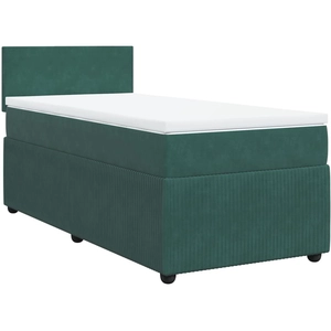 vidaXL Sommier à lattes de lit et matelas Vert foncé 140x200cm Velours pas cher