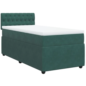vidaXL Sommier à lattes de lit et matelas Vert foncé 160x200cm Velours pas cher