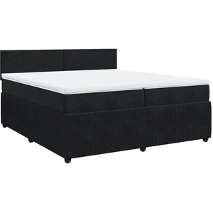 vidaXL Sommier à lattes de lit avec matelas Noir 140x190 cm Velours pas cher
