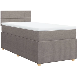 vidaXL Sommier à lattes de lit avec matelas Taupe 140x200 cm Tissu pas cher