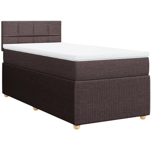 vidaXL Sommier à lattes de lit avec matelas Marron foncé 140x190 cm pas cher
