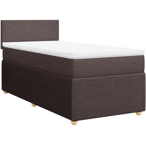 Comparateur de prix : vidaXL Sommier à lattes de lit avec matelas Marron foncé 140x190 cm