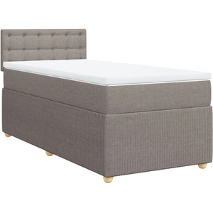 vidaXL Sommier à lattes de lit avec matelas Taupe 140x200 cm Tissu pas cher