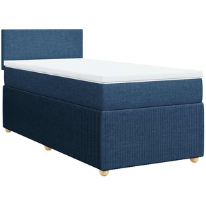 vidaXL Sommier à lattes de lit avec matelas Bleu 120x200 cm Tissu pas cher