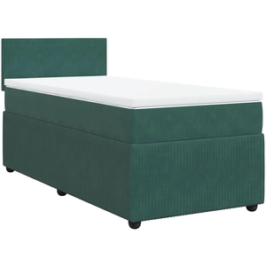vidaXL Sommier à lattes de lit avec matelas Vert foncé 90x190 cm pas cher