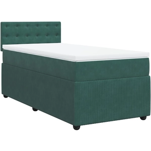vidaXL Sommier à lattes de lit avec matelas Vert foncé 90x190 cm pas cher
