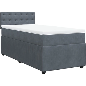 vidaXL Sommier à lattes de lit et matelas Gris foncé 80x200 cm Velours pas cher